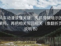 风车动漫读懂关键：先抓剪辑暗示因果吗，再把相关写回相关（像翻折页说明书）