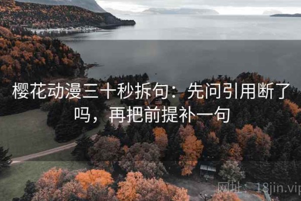 樱花动漫三十秒拆句：先问引用断了吗，再把前提补一句
