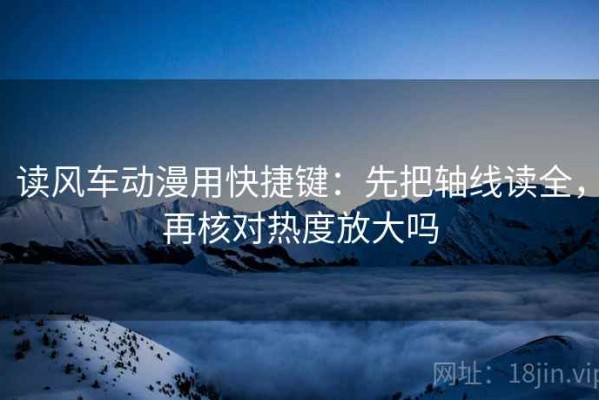 读风车动漫用快捷键：先把轴线读全，再核对热度放大吗