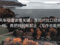 风车动漫读懂关键：先抓对比口径统一吗，再把时间写起止（写作也能用）