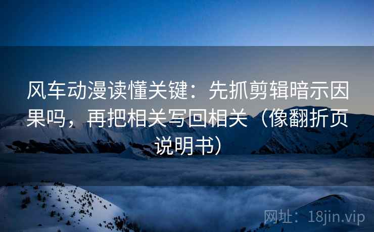 风车动漫读懂关键：先抓剪辑暗示因果吗，再把相关写回相关（像翻折页说明书）