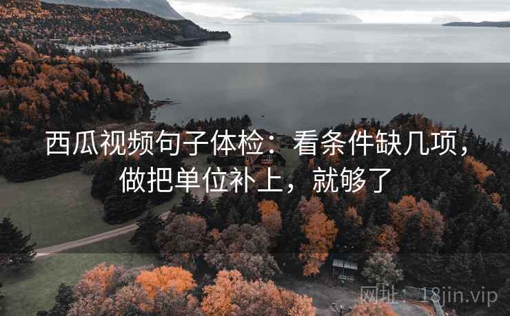西瓜视频句子体检：看条件缺几项，做把单位补上，就够了