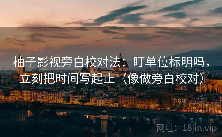 柚子影视旁白校对法：盯单位标明吗，立刻把时间写起止（像做旁白校对）