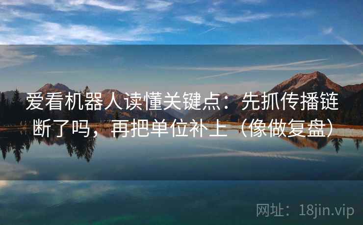 爱看机器人读懂关键点：先抓传播链断了吗，再把单位补上（像做复盘）